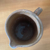 Handmade straight stoneware pitcher