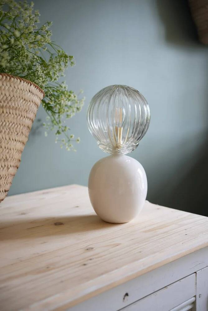 Ceramic lamp & striped glass