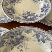 Set of 6 dessert plates Creil & Montereau Bouquets • Antique earthenware