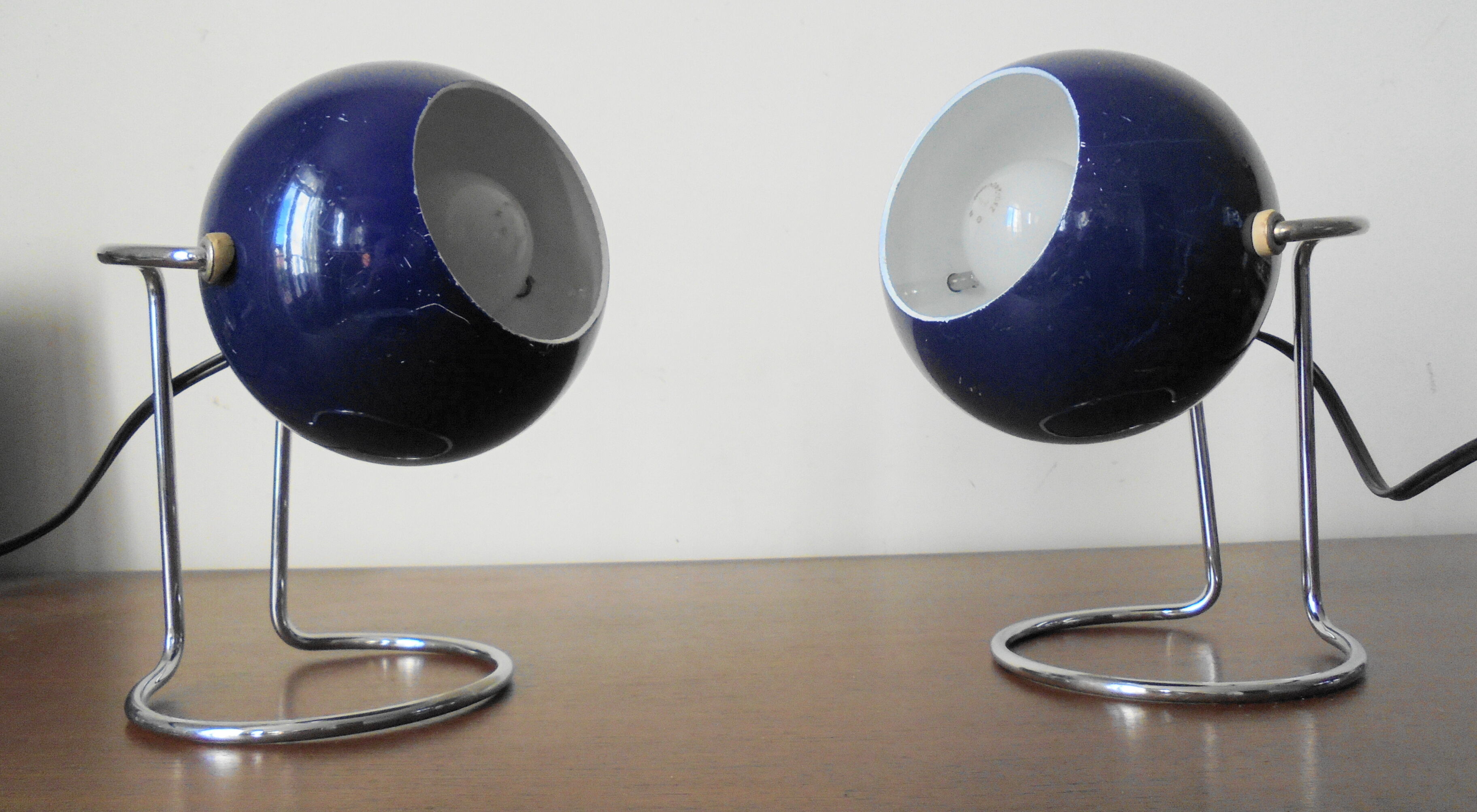 Pair of Eyeball bedside lamps from the 70s