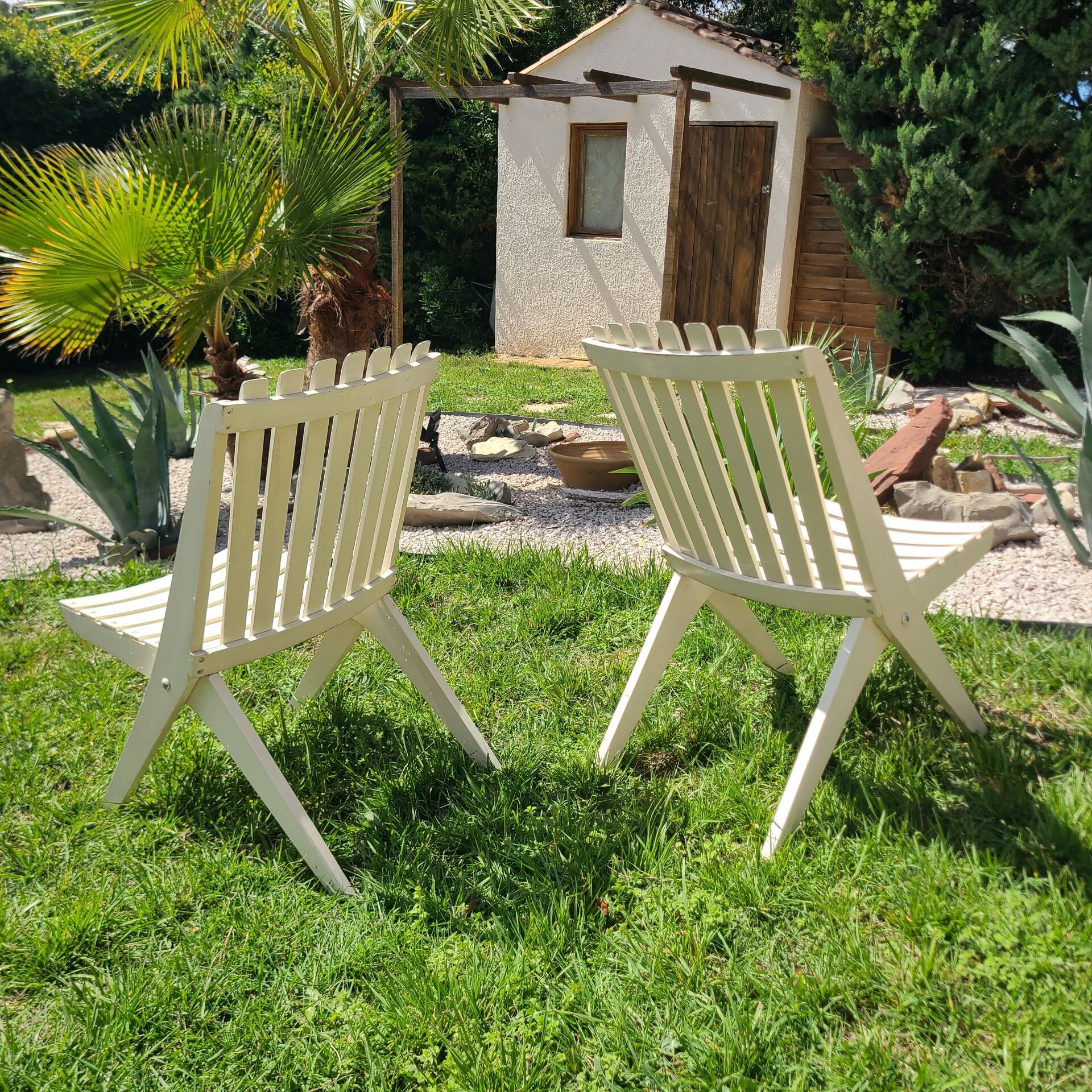 Vintage 1970s folding garden chair