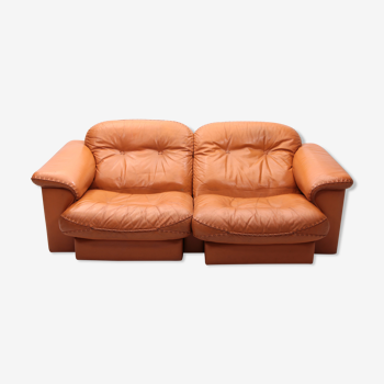 De Sede DS101 two seater leather and Gognac color 1970