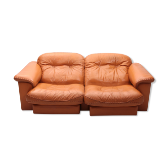 De Sede DS101 two seater leather and Gognac color 1970