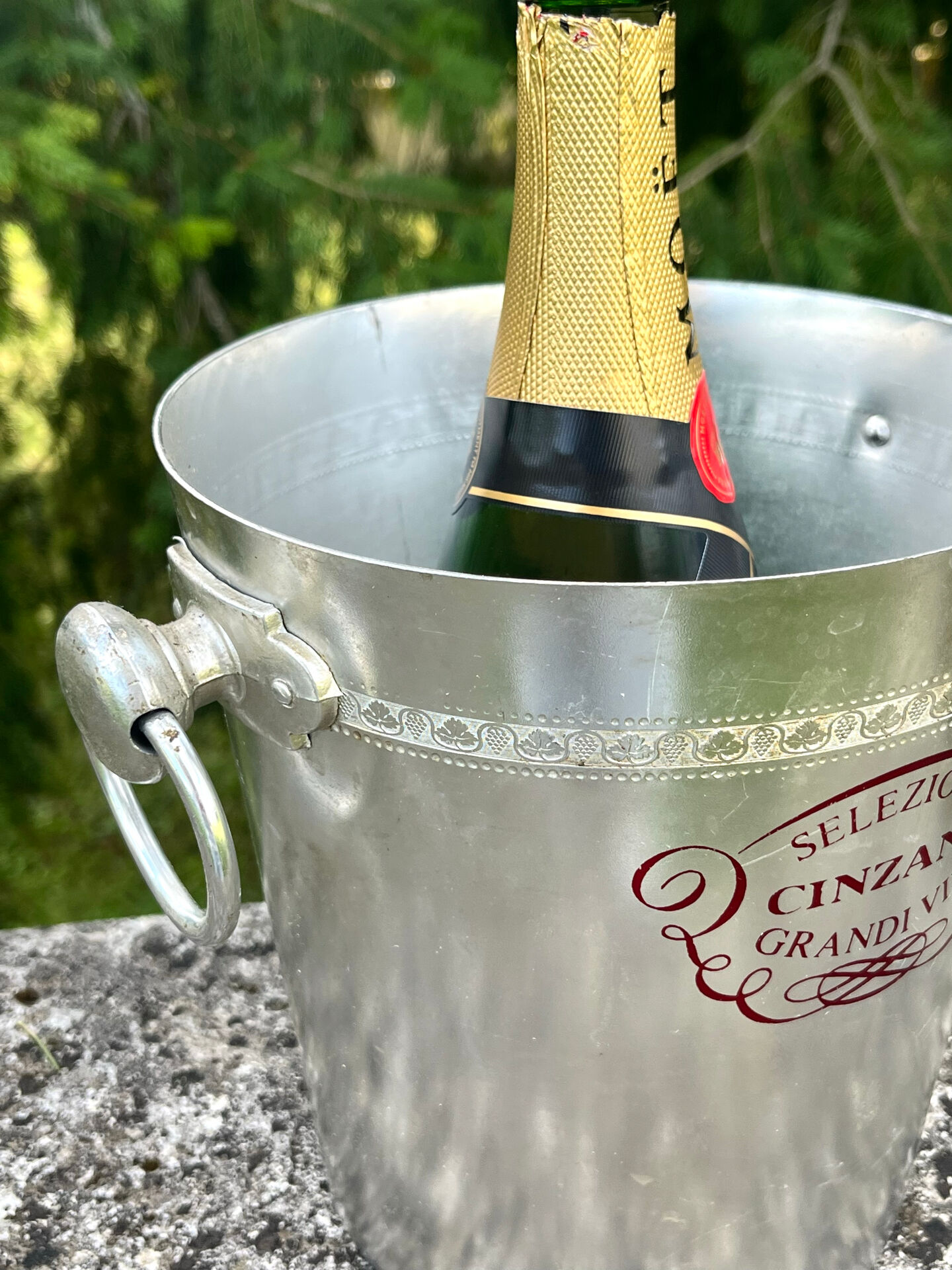 Cinzano Champagne Cooler Ice Bucket – Vintage Aluminium Advertising Wi