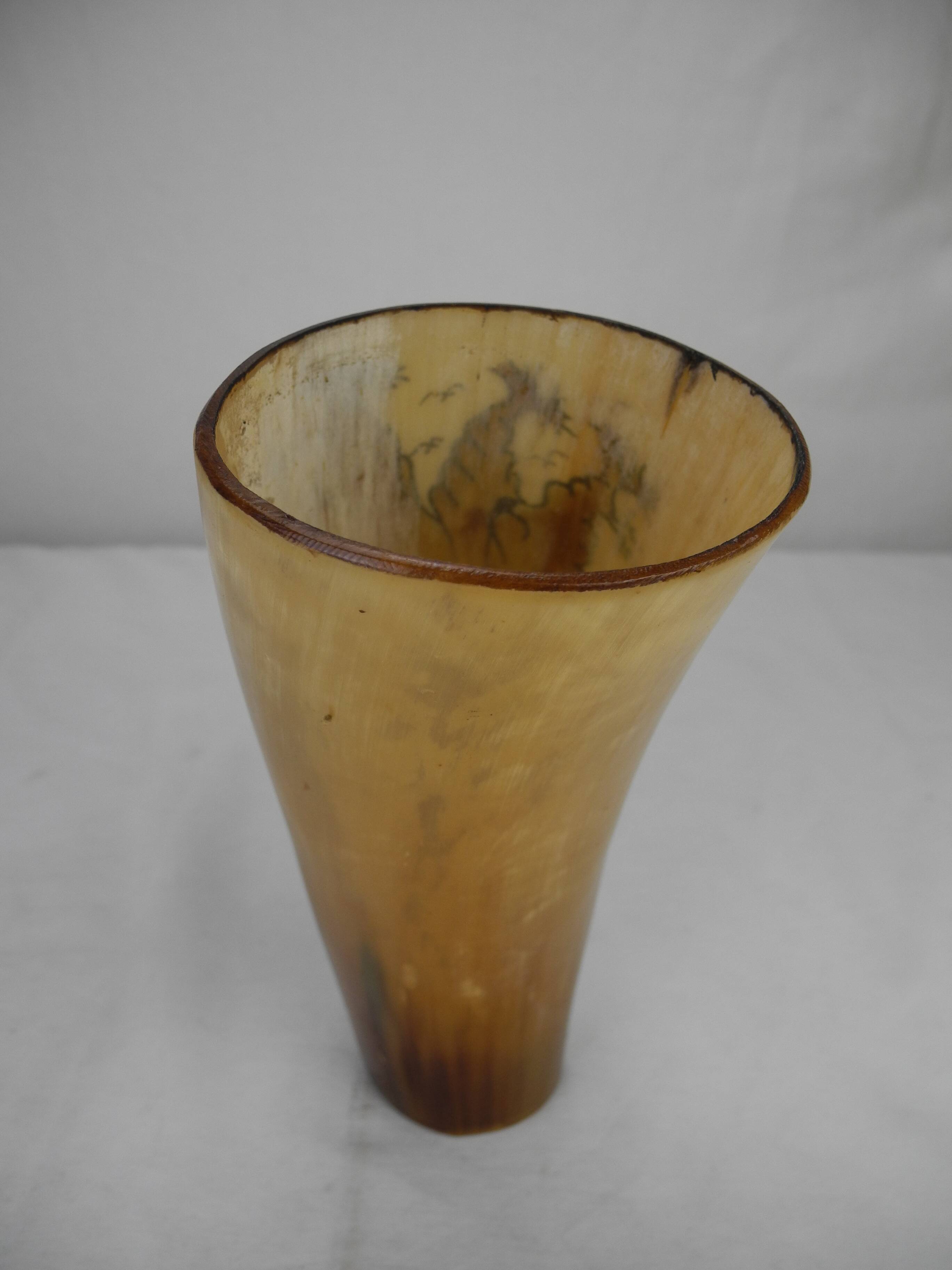 Old glass horn african art senegal lac rose vintage horn glass african art