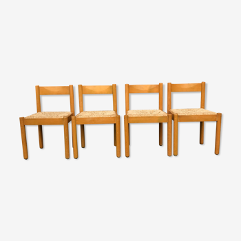 Set of 4 chairs Carimate by Vico Magistretti, Cassina 1960