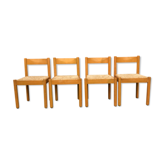 Set of 4 chairs Carimate by Vico Magistretti, Cassina 1960