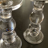 Pair of glass candlesticks