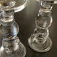 Pair of glass candlesticks