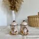 Set of 2 vintage ceramic sugar and coffee condiment pots with stoneware effect