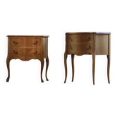 Vintage 1960s Danish Modern Oak Nightstands, Henning Kjærnulf Baroque style