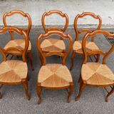 6 Louis Philippe straw chairs