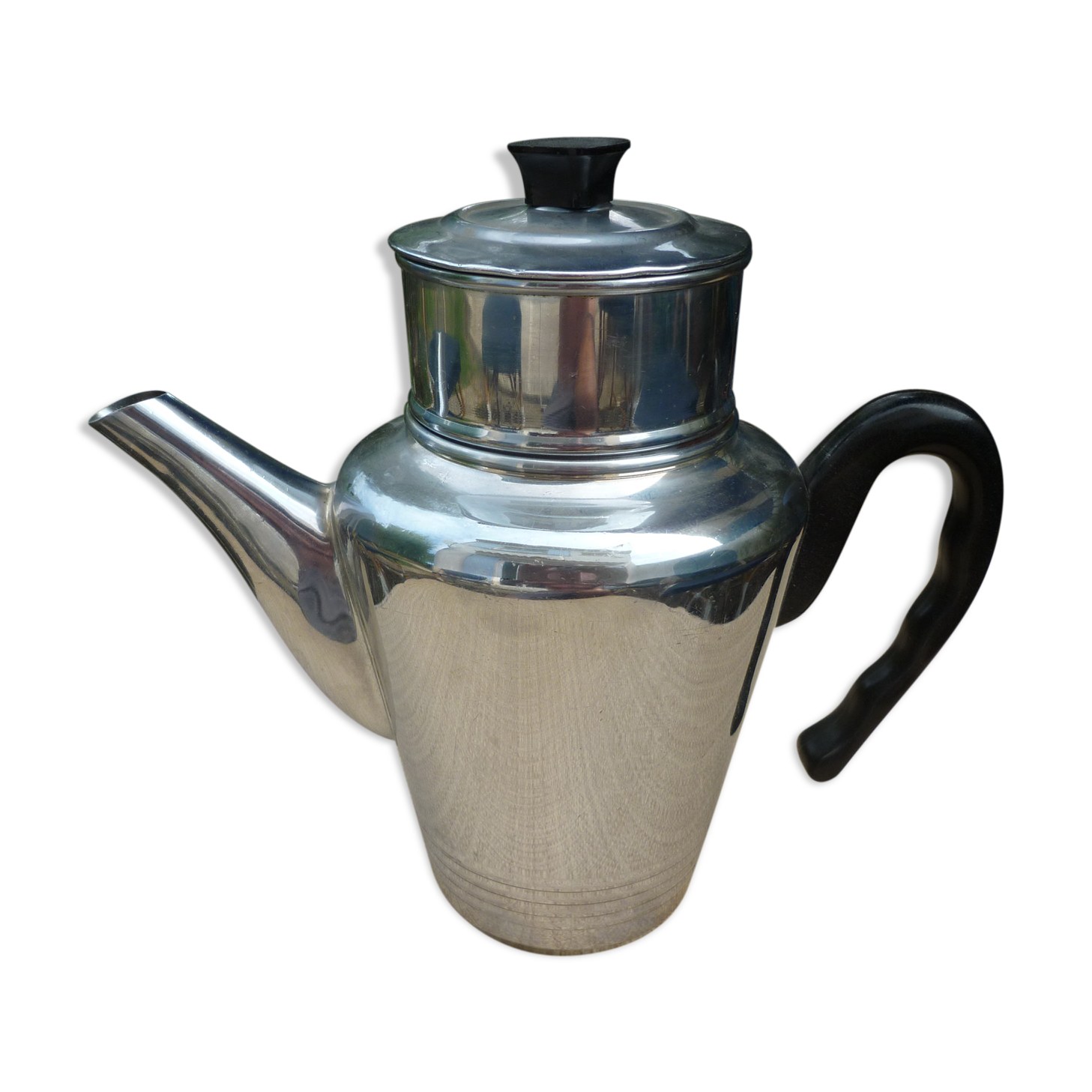 Cafetiere vintage metal chrome and bakelite