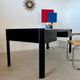 Italian design postmodern desk in metal and vintage 80s travertine top