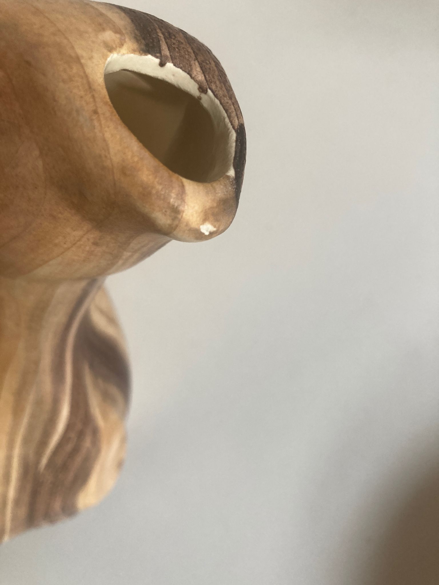 Ceramic vase mid century Grandjean in Vallauris faux bois 1960