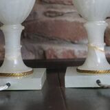 A pair of Neo Classical lacquered alabaster table lamps
