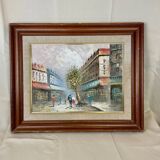 Tableau encadré huile sur toile signée Burnett