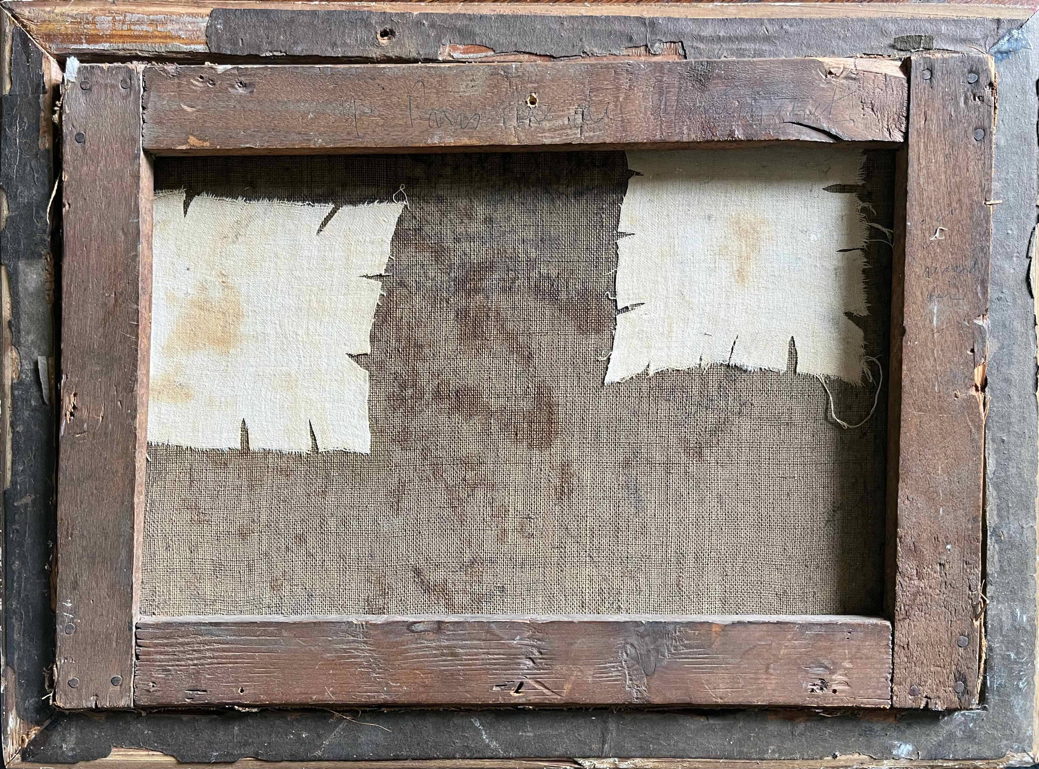 Painting hst xix° animated landscape (camargue - gardian?) signed