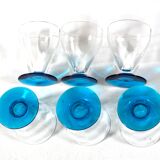 Set de 6 verres à pieds bleus