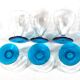 Set of 6 blue stemmed glasses