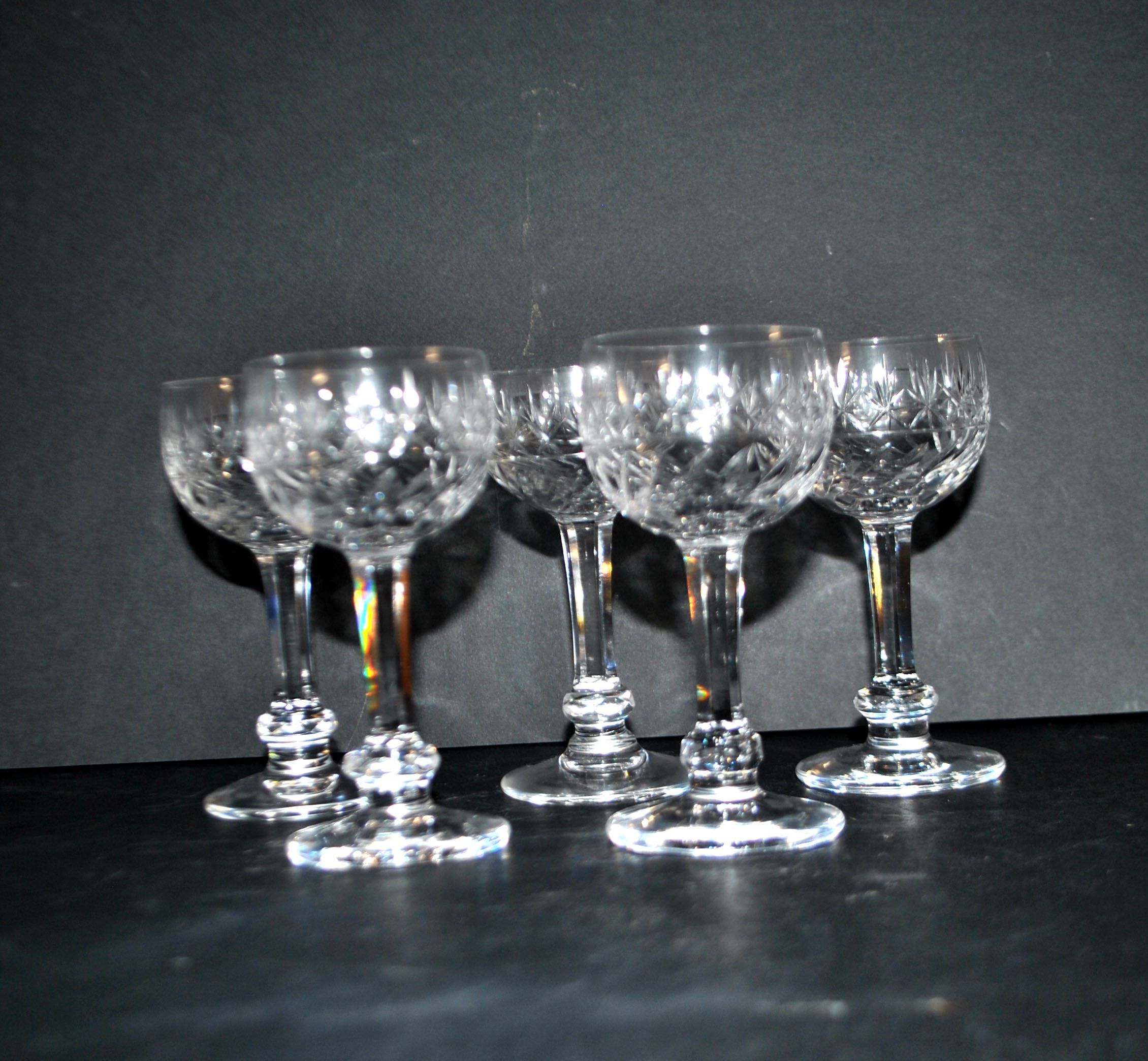 SAINT-LOUIS Set of 5 crystal liqueur glasses model 1930 METRA Size 4593