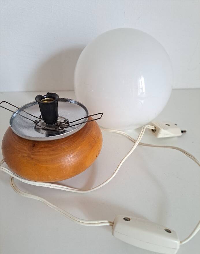 Wooden bedside lamp