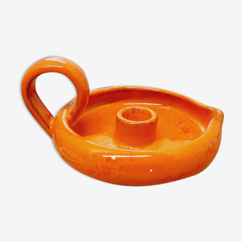 Orange cellar rat candle holder