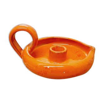 Orange cellar rat candle holder