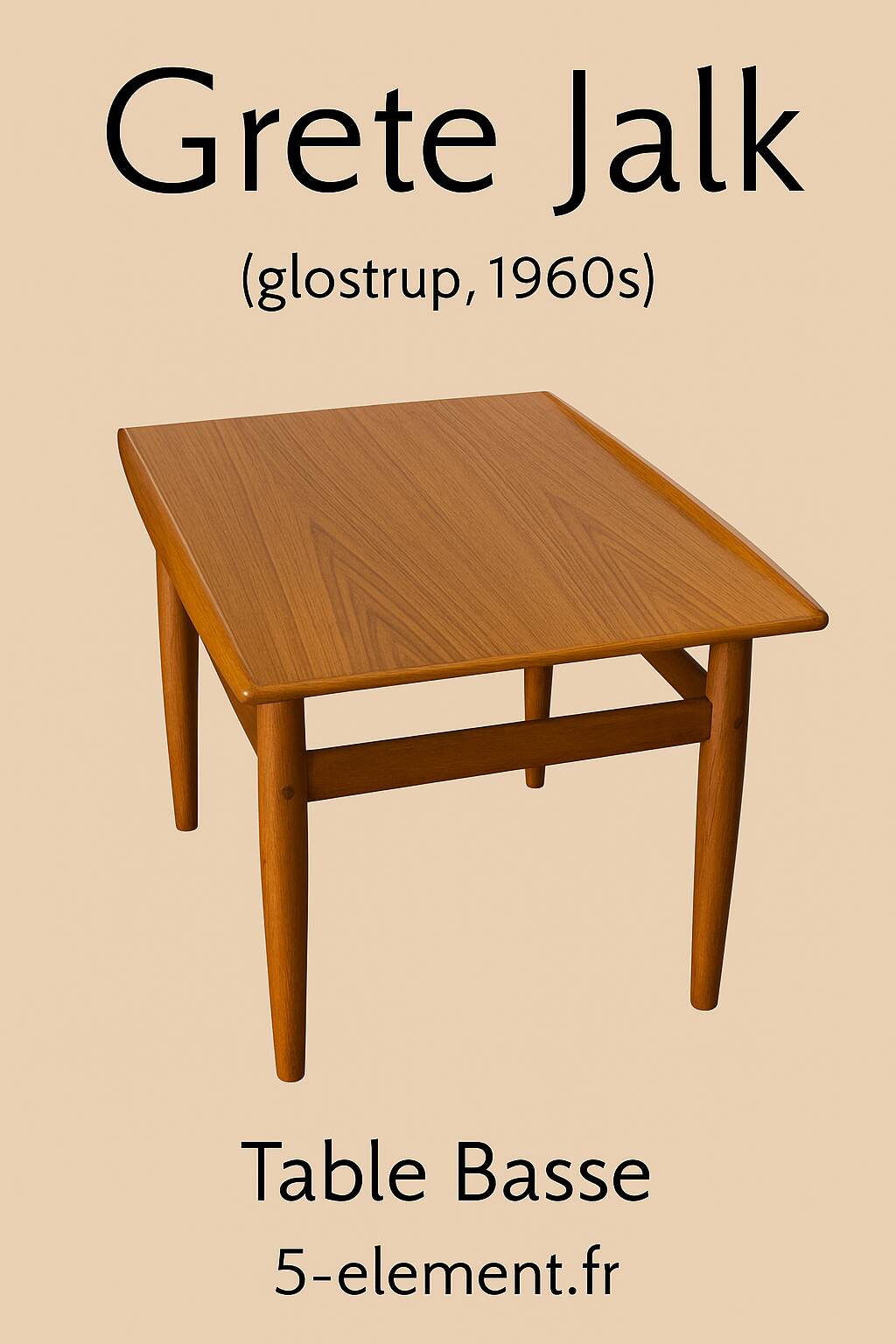 Danish teak coffee table by Grete Jalk, Møbelfabrik, 1960. Rare model