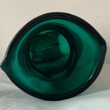 Vase vert en verre à creux hauteur 29 cm