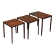 Set of three rosewood tables, Danish design, 1960s, production: Denmark