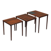 3 tables gigognes danoises en palissandre, années 1960