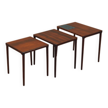 Set of three rosewood tables, Danish design, 1960s, production: Denmark