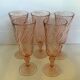 Five pink glass flutes model rosaline