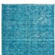 Tapis turc vintage fait main de 3 x 6 pieds surteint en bleu sarcelle, idéal pour les intérieurs modernes