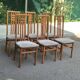 6 Scandinavian dining chairs in solid wood and grey fabric Denmark