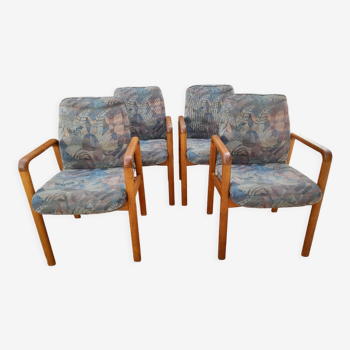 Quatre fauteuils chaises danoises en teck 1970 80 Dyrlund