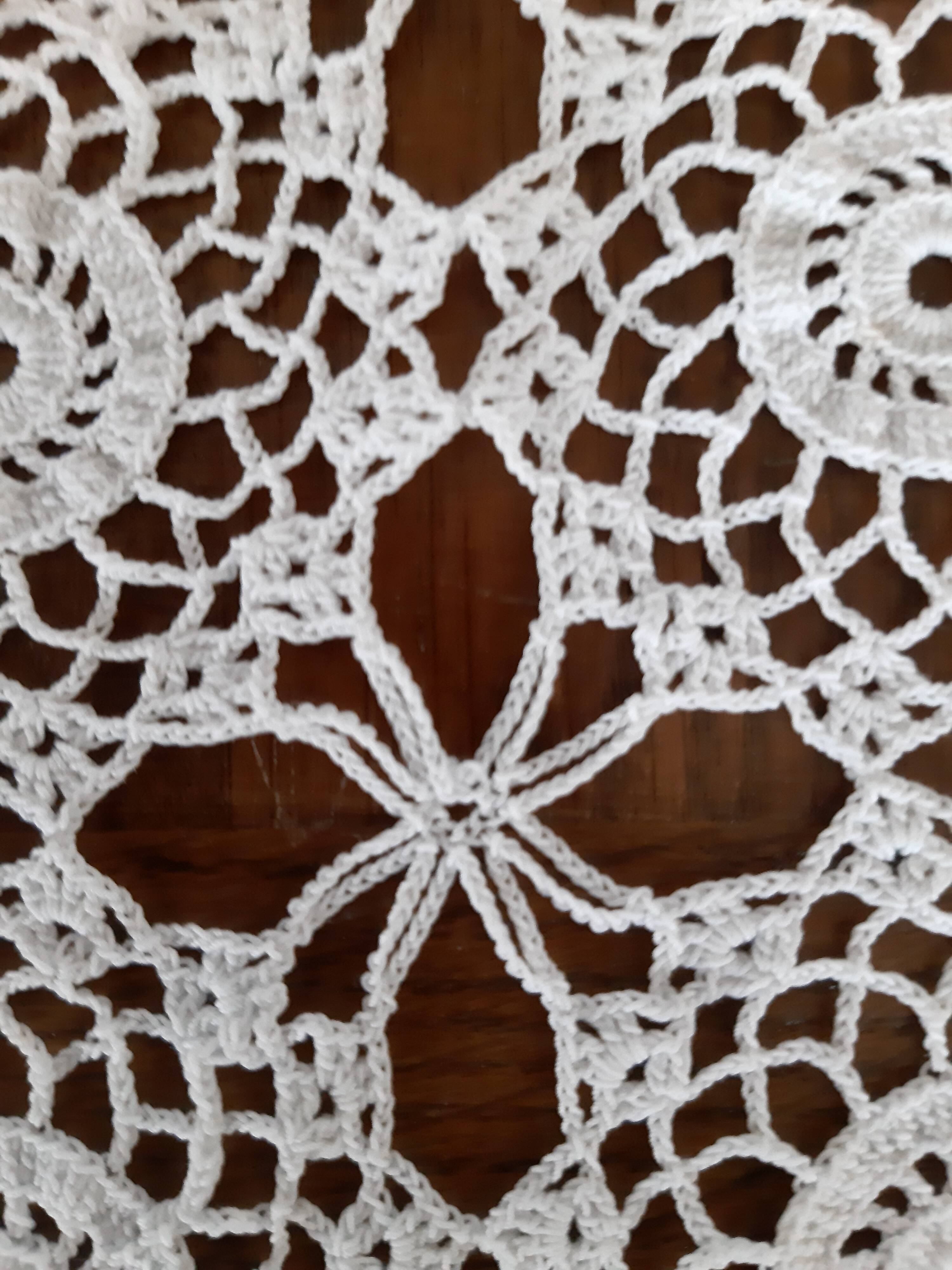 Old crocheted tablecloth
