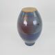 Large blue glazed ceramic vase signed under the base