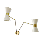 Wall mounted articulated 2-arm brass