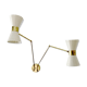 Wall mounted articulated 2-arm brass