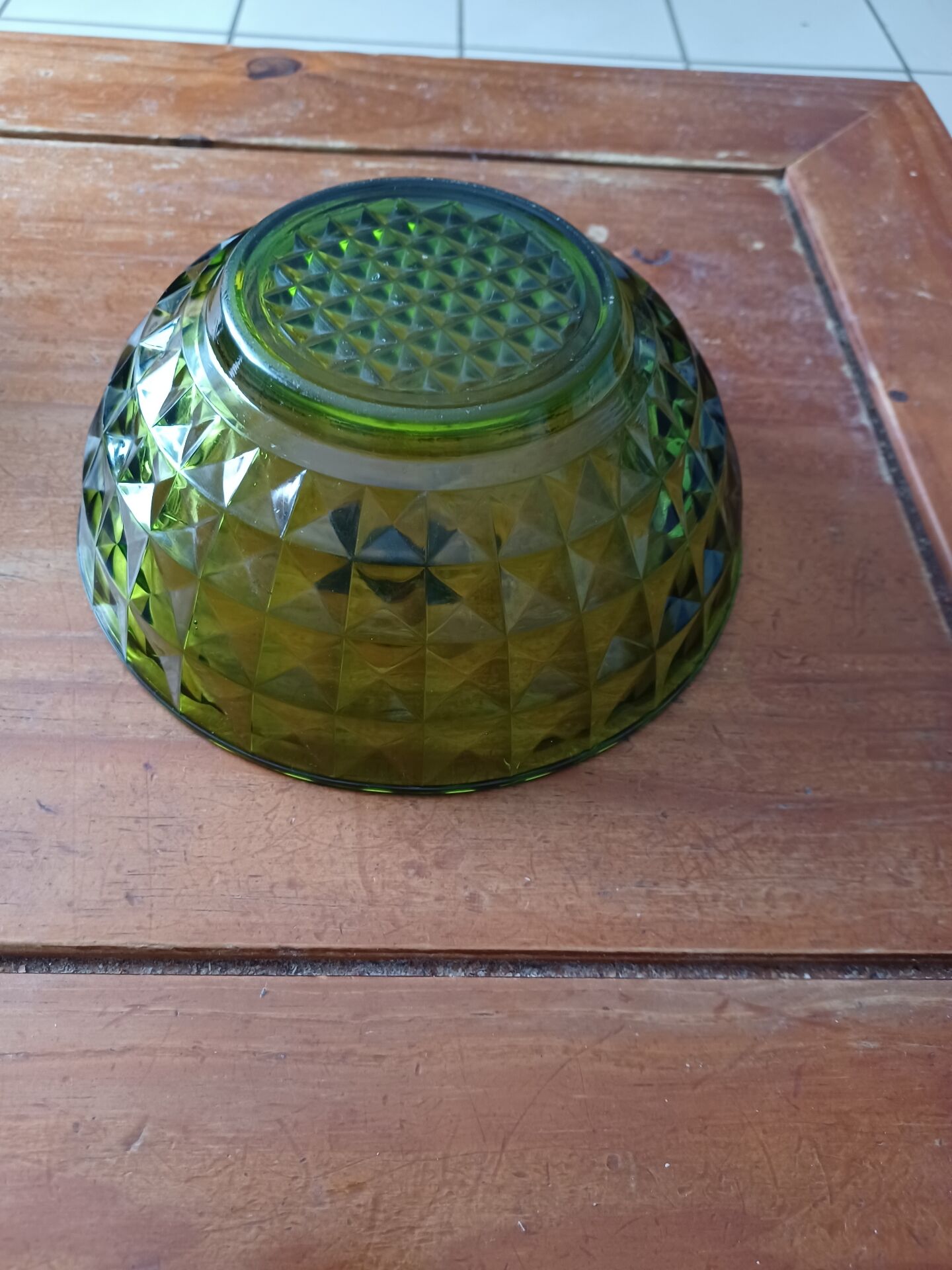 Saladier en verre vintage