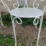 Salon de jardin ancien en fer plein milieu xxeme