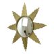Large Starburst Sunburst Mirror Convex Gold Metal