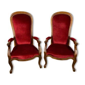 Pair of voltaire armchairs
