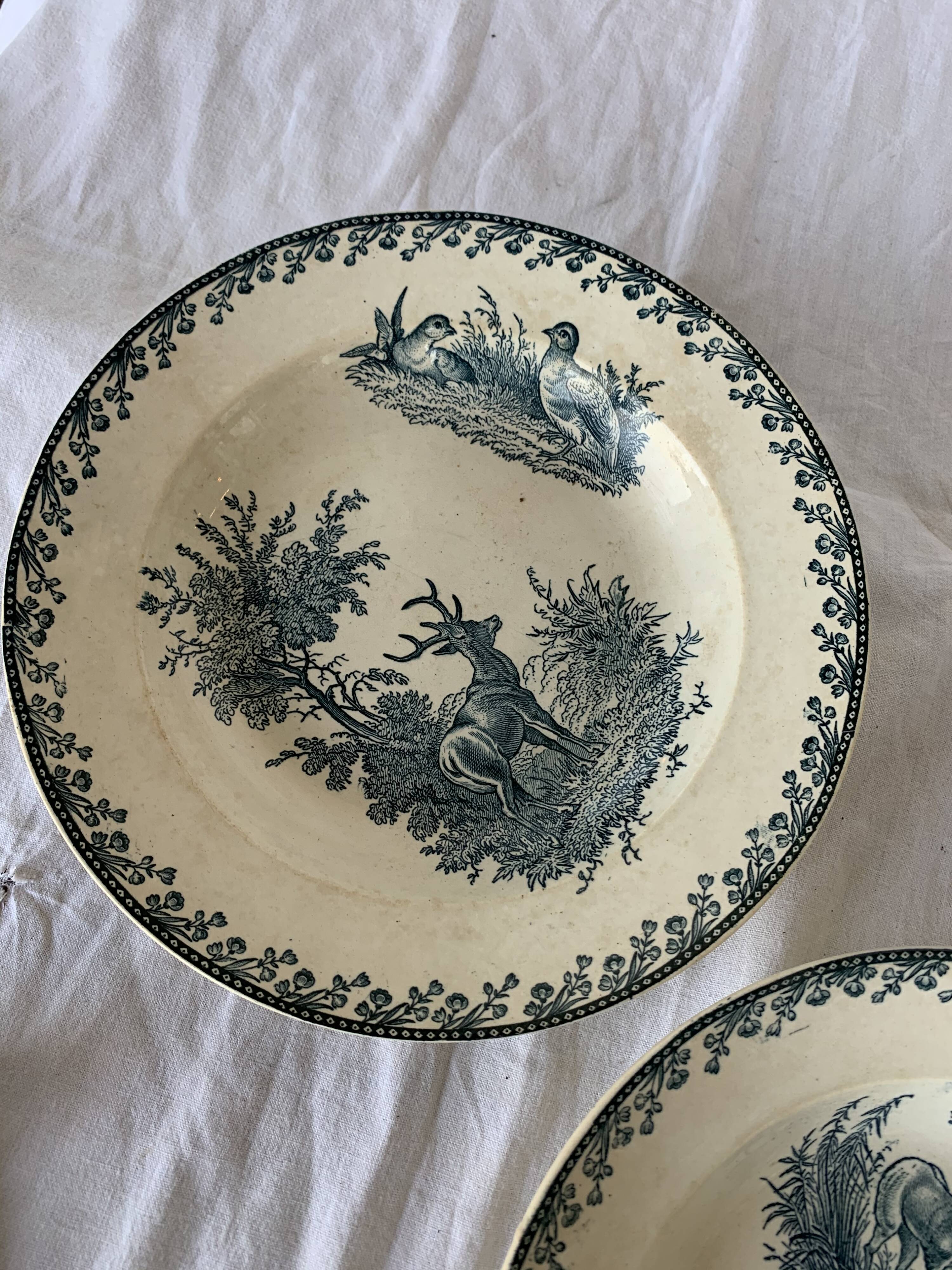 3 assiettes thème chasse par Pexonne