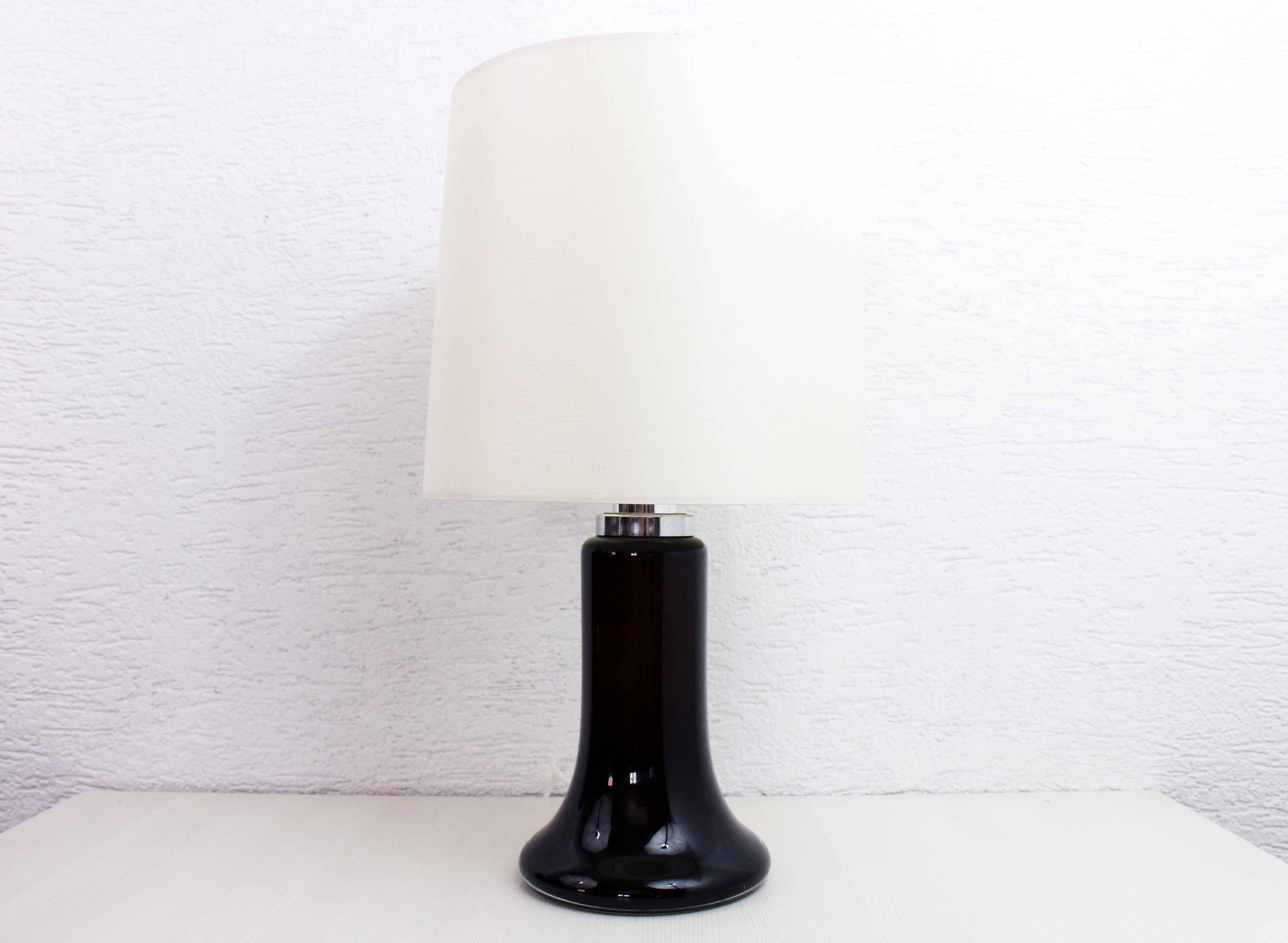 Black glass lamp base 1970