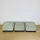 3 square wall lights in chiseled molded glass from the 50s, Holophane