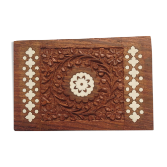 Carved wooden box