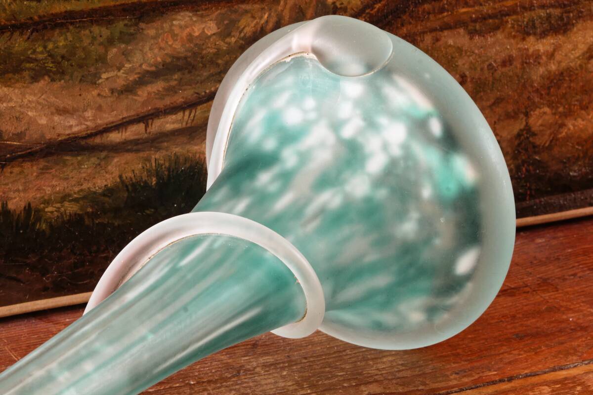 Murano blown glass vase, snake